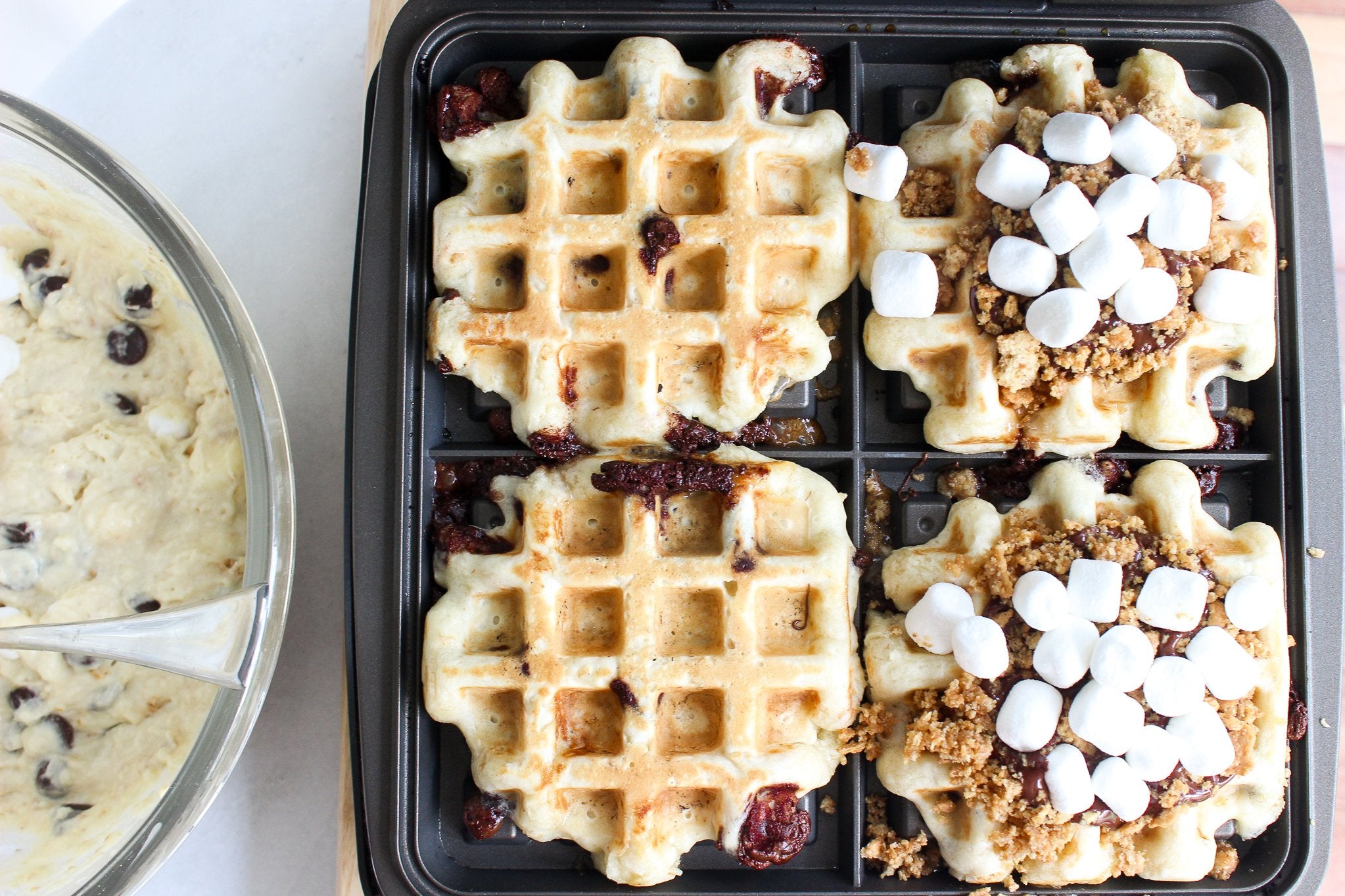 Chocolate Hazelnut Belgian Waffles