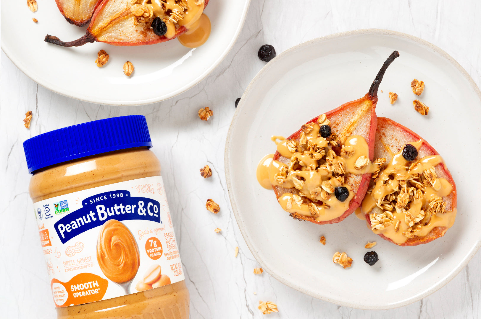 Baked Pears with Granola & Peanut Butter Sauce – Peanut Butter & Co - ilovepeanutbutter.com