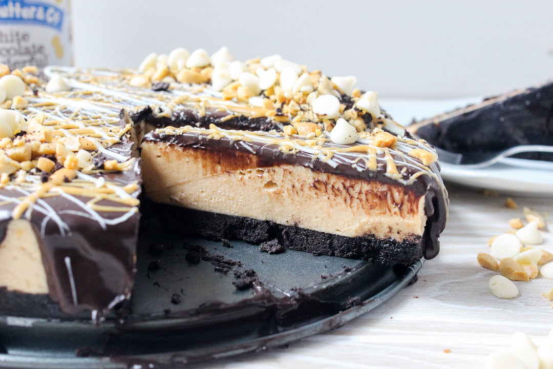 No-Bake White Chocolate Peanut Butter Cheesecake