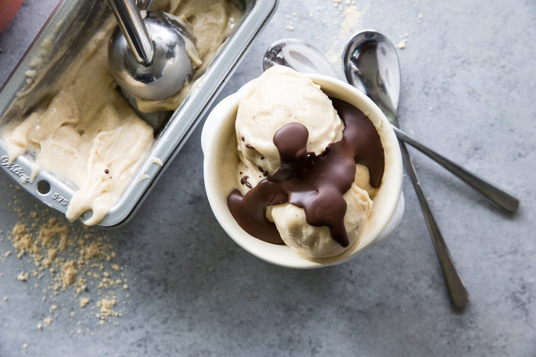 Vegan Peanut Butter Nice Cream with Magic Shell