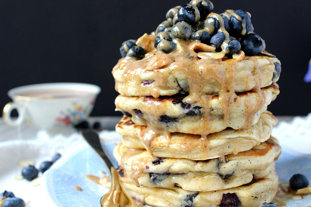 Almond Butter Blueberry Pancakes
