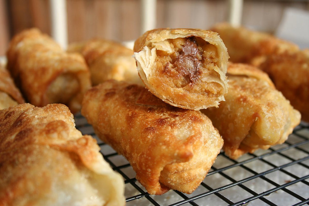 Peanut Butter Chocolate Chip Cookie Dough Egg Rolls