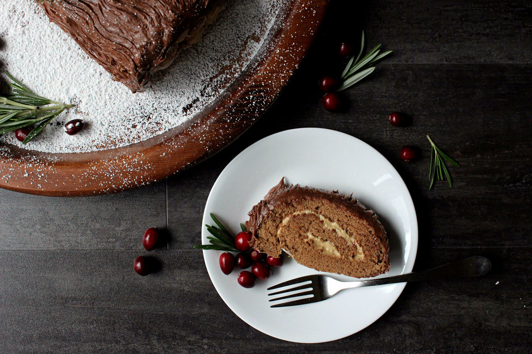 White Chocolate Wonderful Peanut Butter Yule Log Cake