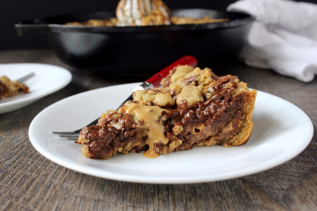 Peanut Butter-Stuffed Skillet Cookie