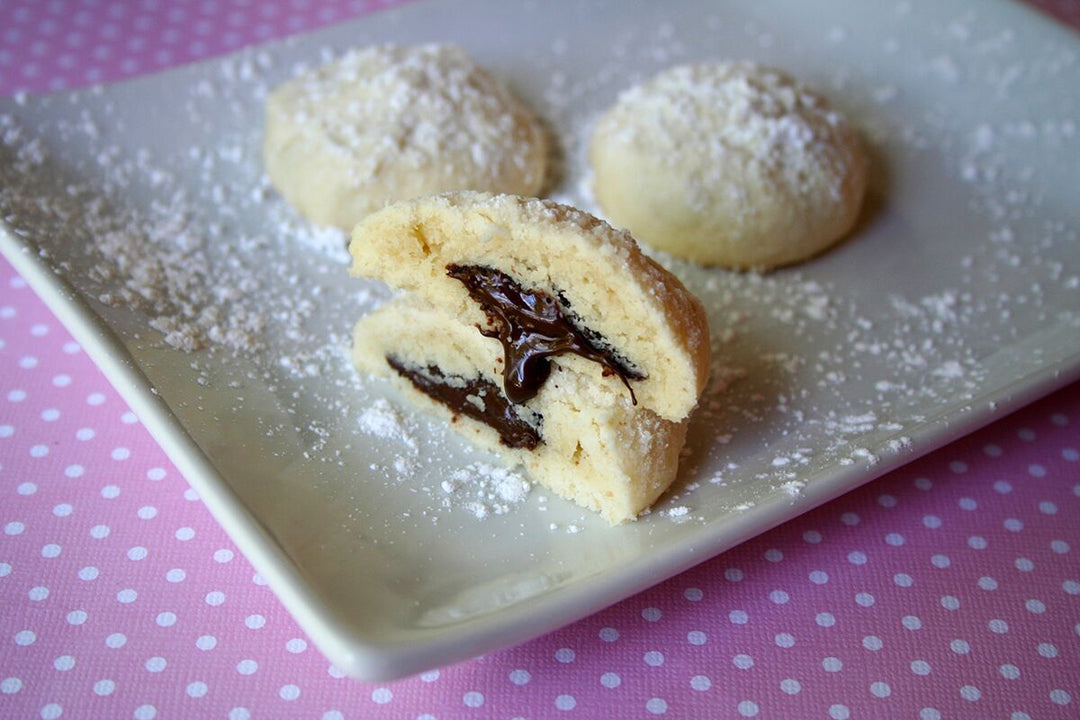 Chocolate Hazelnut Filled Shortbread Cookies