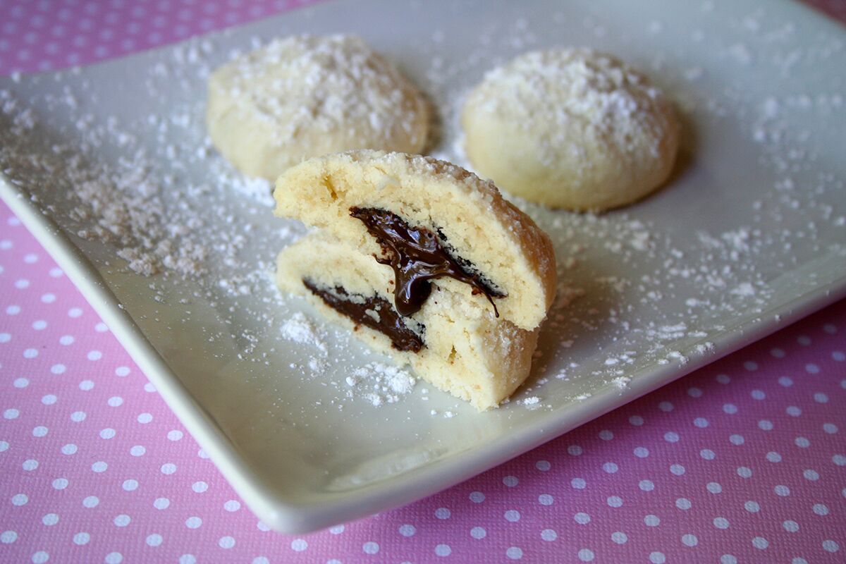 Chocolate Hazelnut Filled Shortbread Cookies
