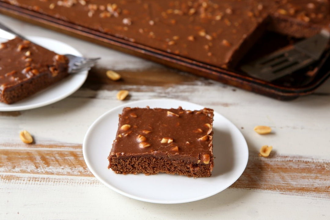 Chocolate Peanut Butter Sheet Cake
