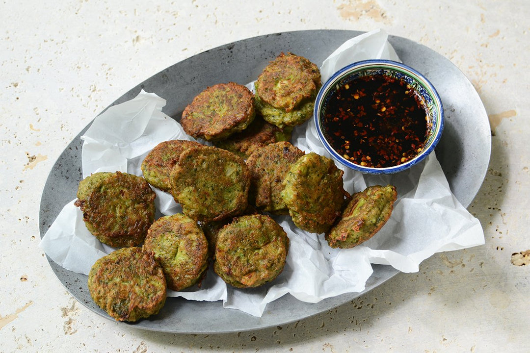 Garlicky Broccoli Peanut Butter Fritters