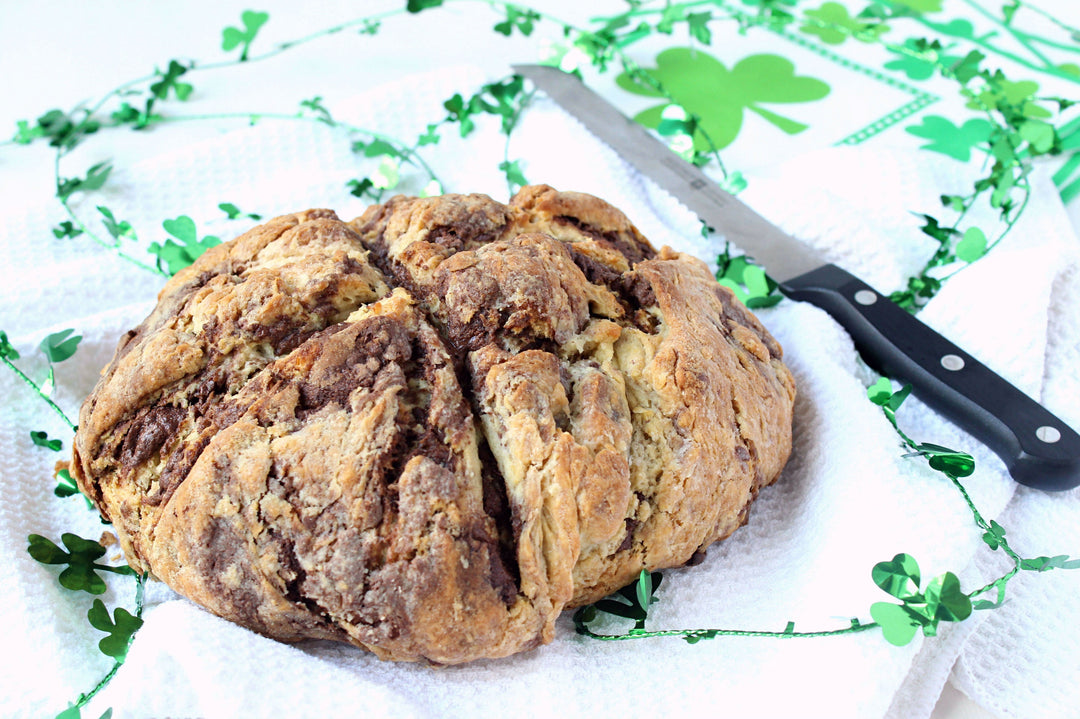 Dark Chocolate Peanut Butter Irish Soda Bread
