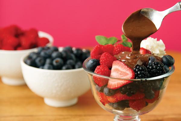 Dark Chocolatey Dreams Sauce over Mixed Berries