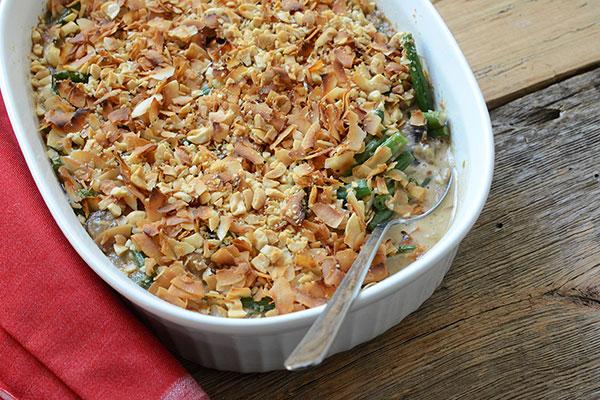Thai-Inspired Peanut Butter Green Bean Casserole