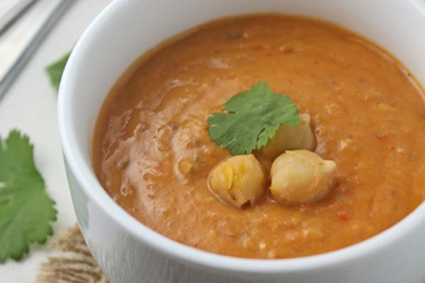 Spicy Peanut Butter Chickpea Soup