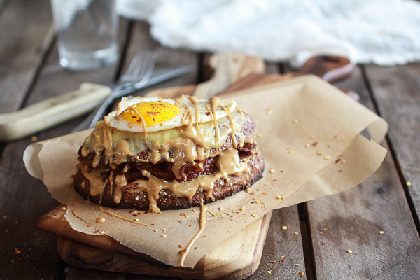 Peanut Butter Bacon Croque Madame