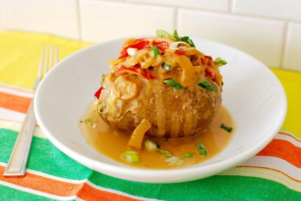 Loaded Peanut Butter Baked Potatoes