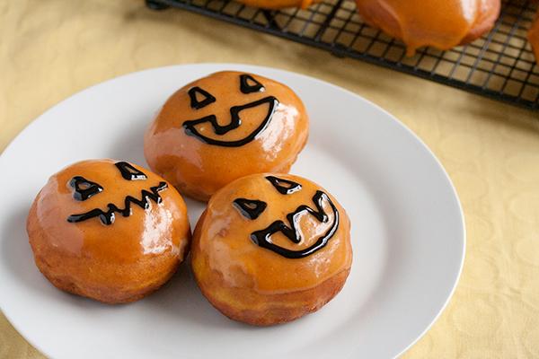 Pumpkin Doughnuts with Peanut Butter Cream