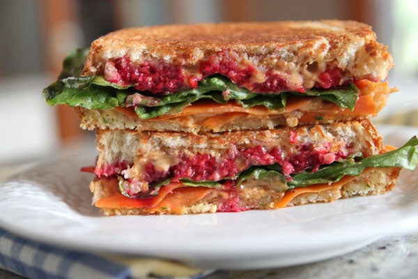 Grilled Peanut Butter Rainbow Sandwich