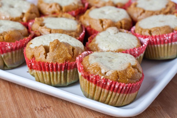 Pumpkin Peanut Butter Muffins With Yogurt Filling
