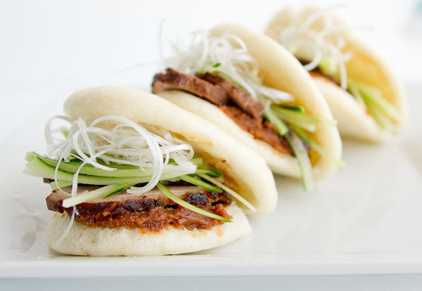 Smoked Duck Buns with Peanut Butter Sauce