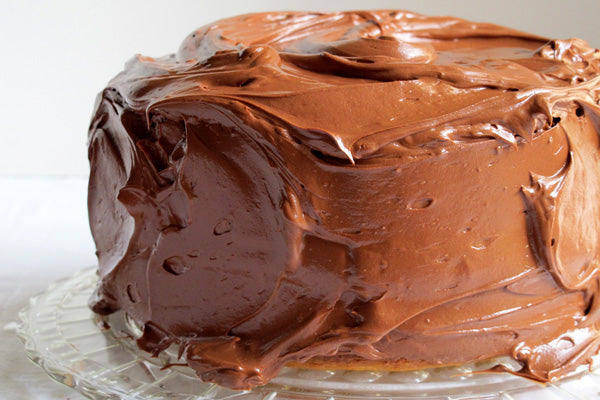 Peanut Butter Cake with Caramelized Bananas and Chocolate