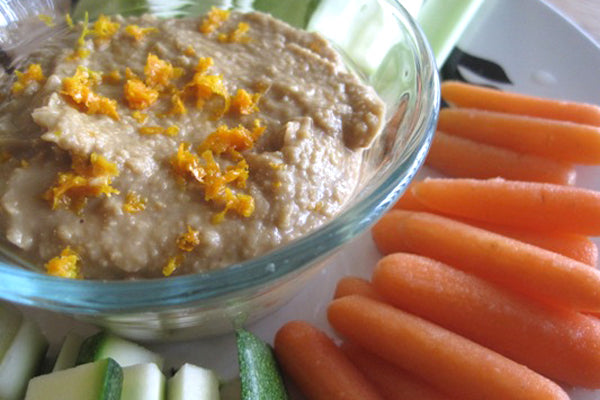 Orange-Peanut Butter Hummus and Peanutty Herbed Yogurt Dip