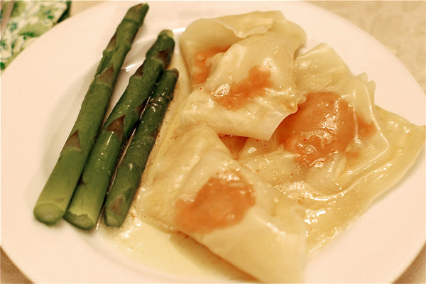 Maple Peanut Butter Chicken Ravioli with Browned Butter