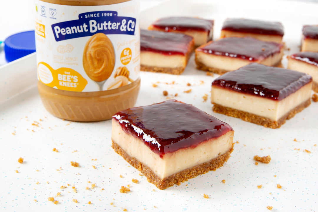 Peanut Butter and Jelly Cheesecake Bars