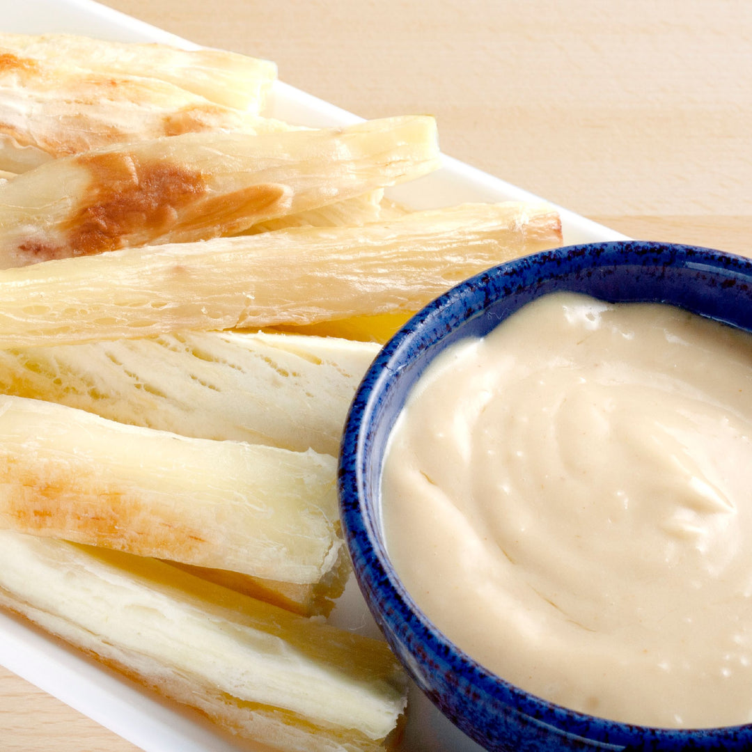 VIDEO RECIPE: Baked Yucca Fries with Peanut Butter Aioli Sauce