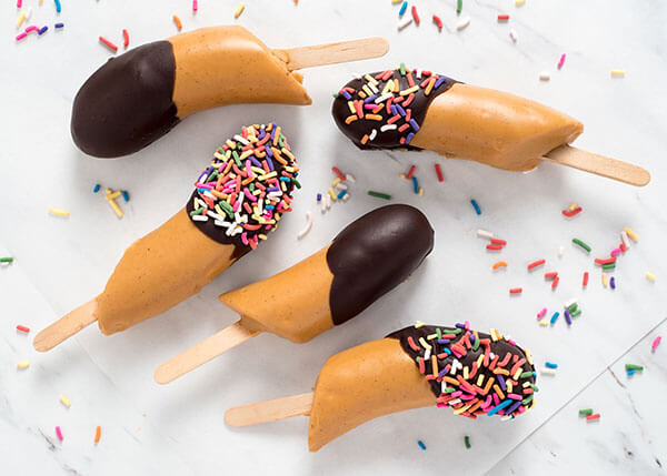 Peanut Butter & Chocolate Covered Banana Pops