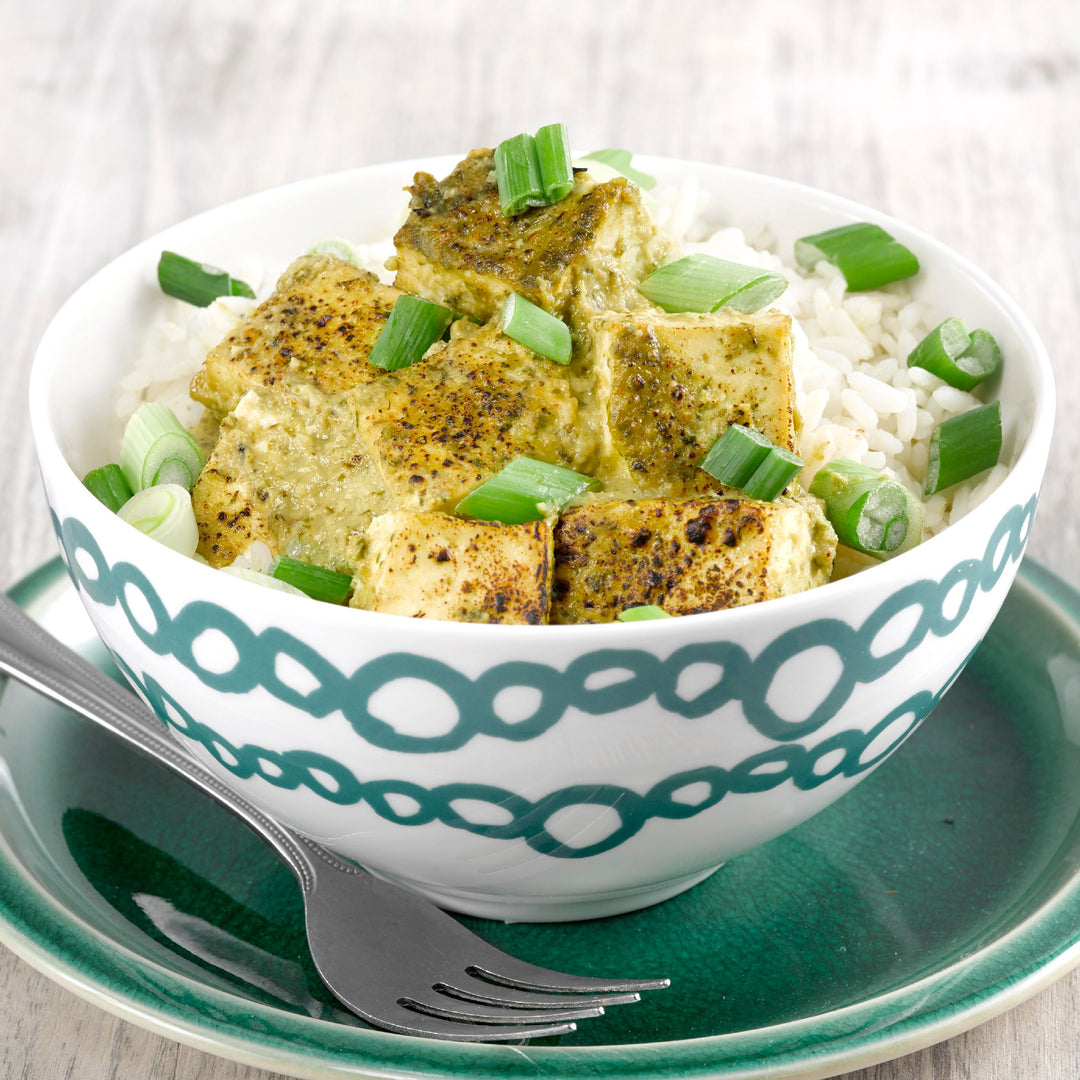 VIDEO RECIPE: Peanut Butter Green Curry Baked Tofu
