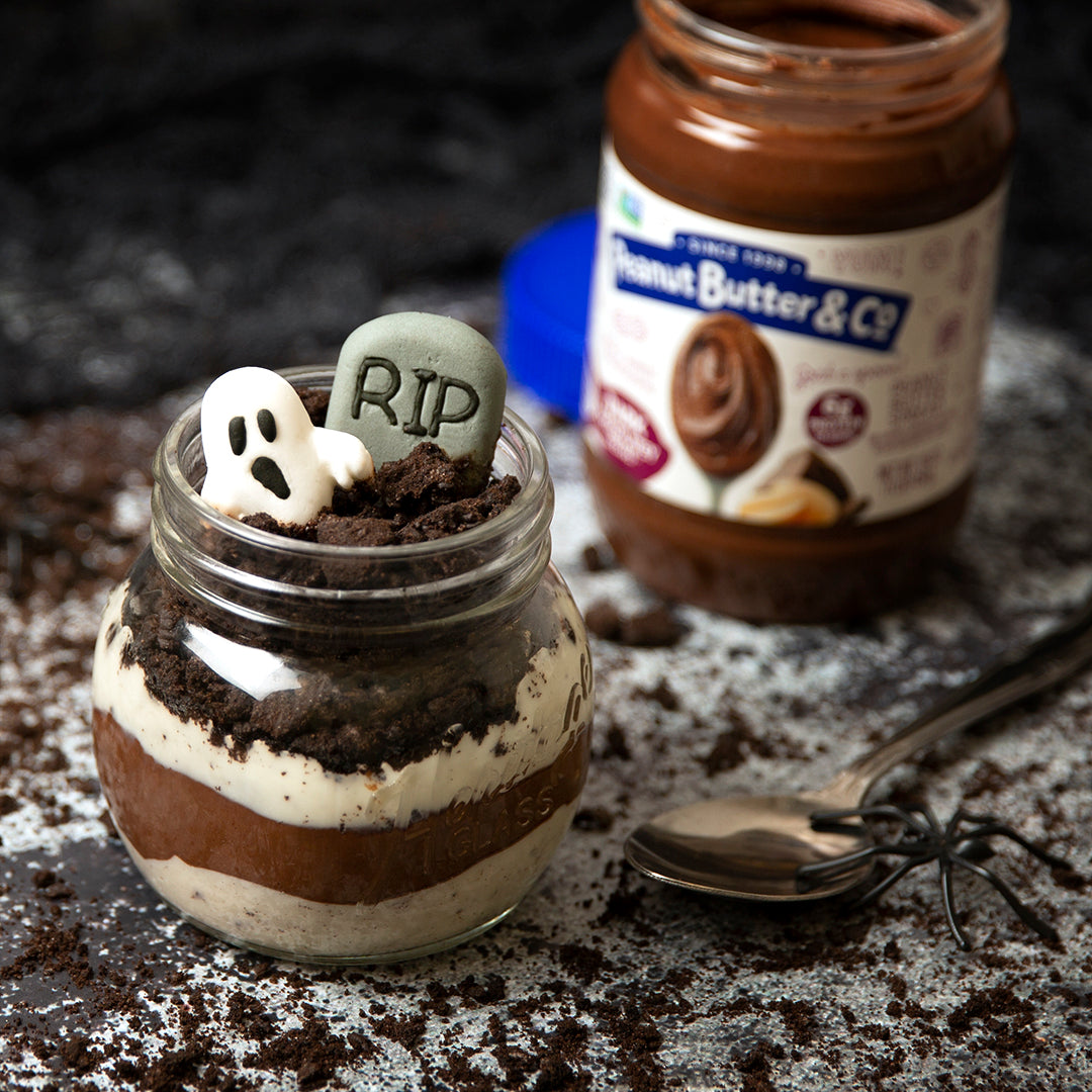 Spooky Chocolatey Peanut Butter Pudding Parfaits