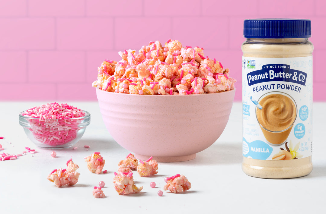 Pink Peanut Butter Popcorn