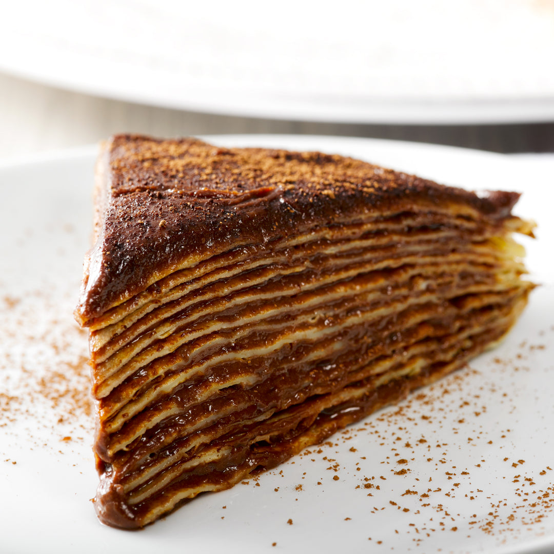 VIDEO RECIPE: Dark Chocolate Peanut Butter Crepe Cake