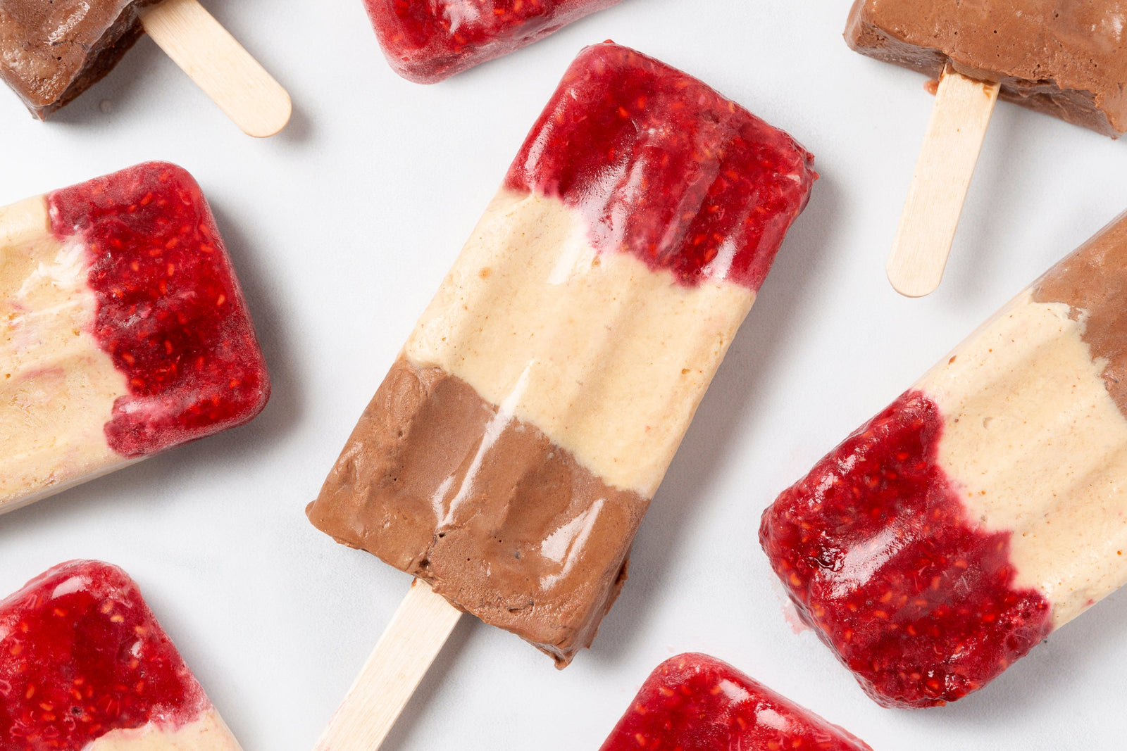 Triple Layer Peanut Butter Popsicles