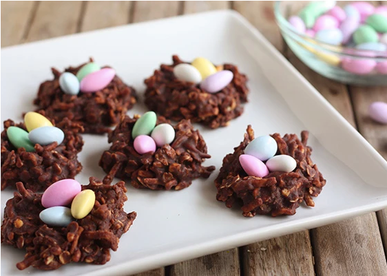 No-Bake Chocolate Peanut Butter Easter Nests