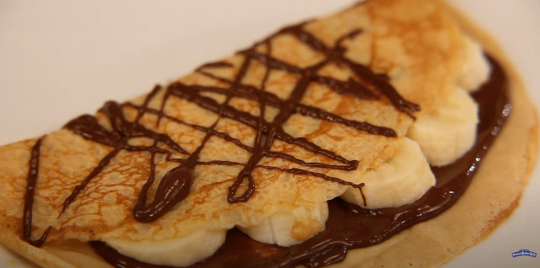 VIDEO RECIPE: Crepes with Peanut Butter & Bananas Recipe