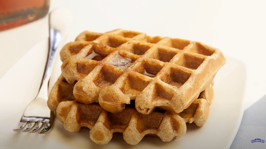 VIDEO RECIPE: Whole Wheat Peanut Butter Banana Waffles