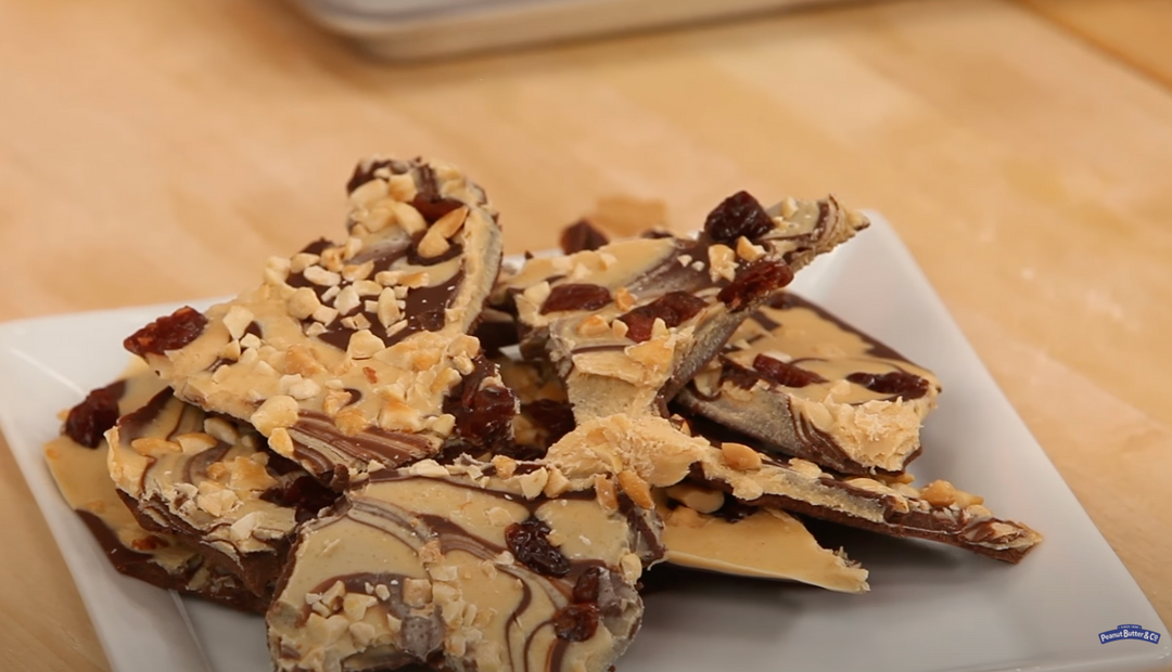 VIDEO RECIPE: Dark Chocolate Cherry Peanut Butter Bark