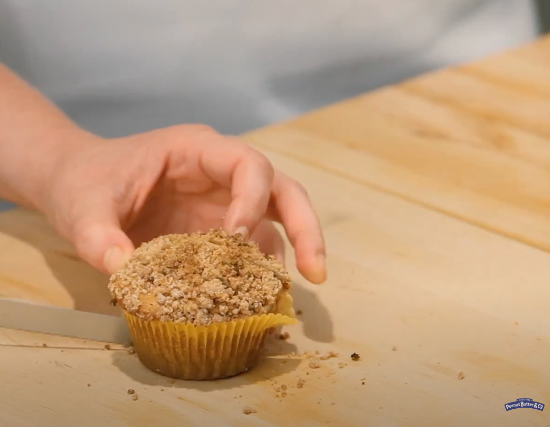 VIDEO RECIPE: Apple Peanut Butter Swirled Muffins with Streusel Topping
