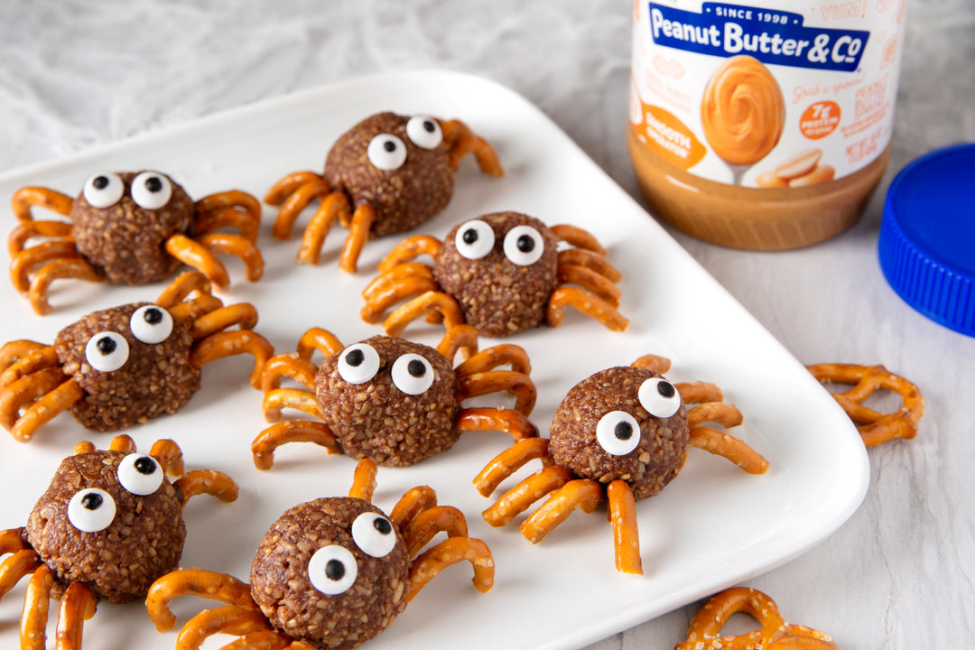 No Bake Peanut Butter Cocoa Pretzel Spiders