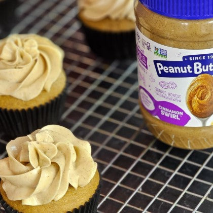 Cinnamon Swirl Peanut Butter Sweet Potato Cupcakes